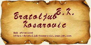 Bratoljub Košarović vizit kartica